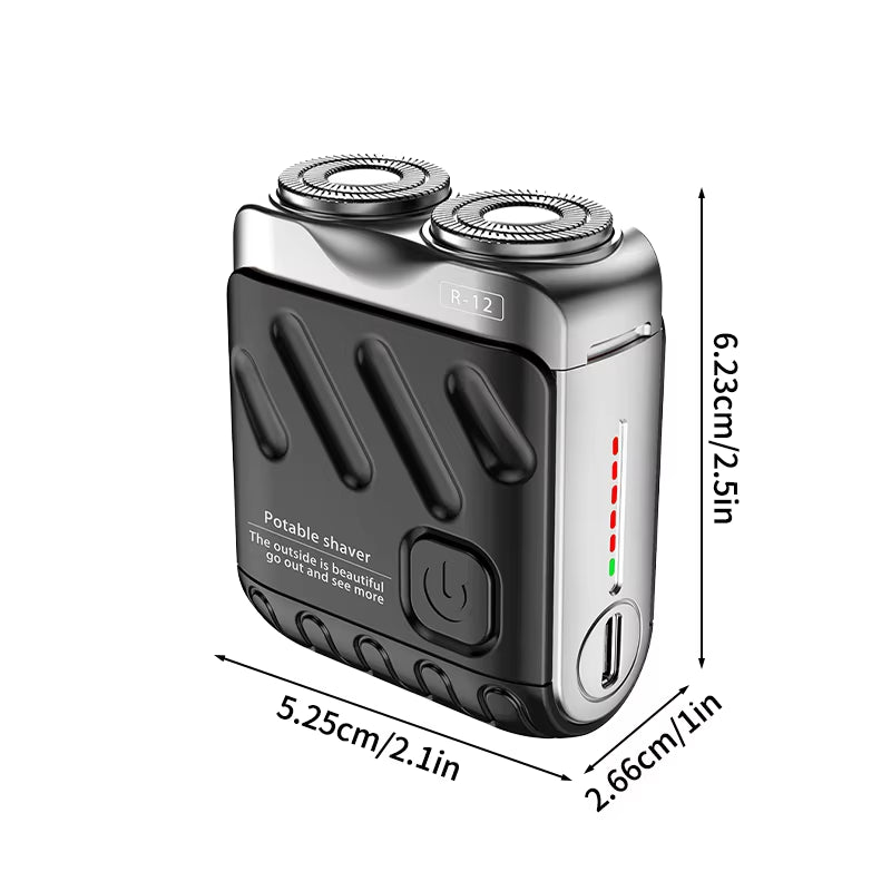 Mini Men'S Electric Shaver Portable Dual-Head Beard Trimer Travel Pocket Beard Razor Body Hair Trimmer