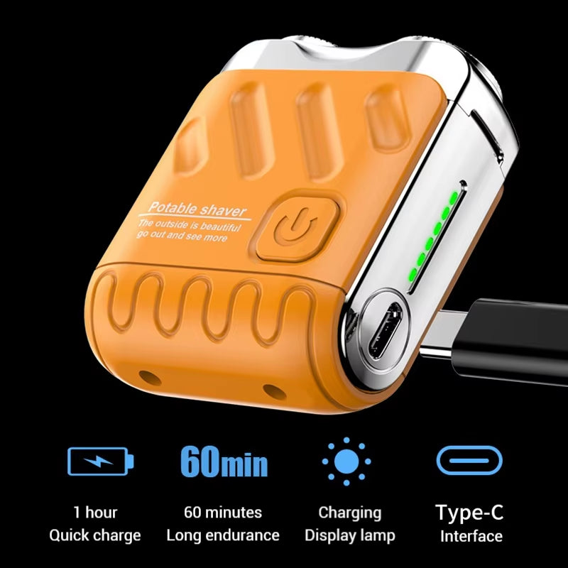 Mini Men'S Electric Shaver Portable Dual-Head Beard Trimer Travel Pocket Beard Razor Body Hair Trimmer